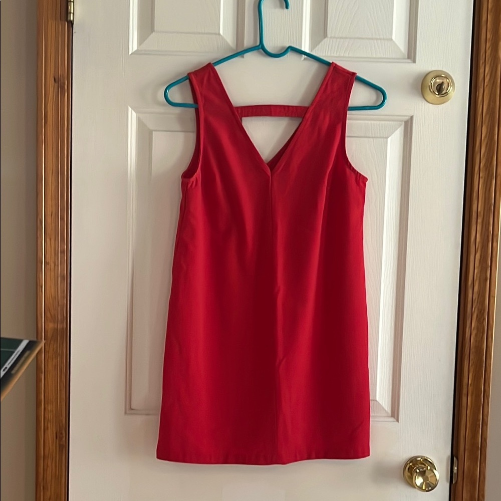 Abercrombie & Fitch Red Sheath Mini Dress V-Neck Sleeveless
